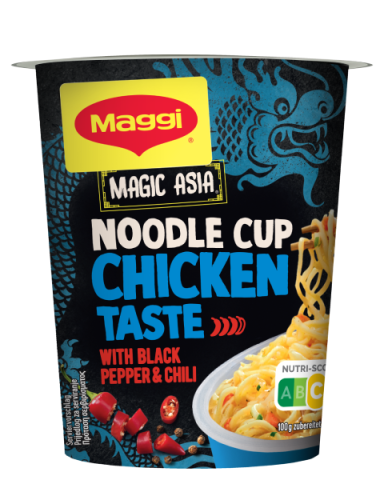 MAGGI Magic Asia Noodles, instant rezanci s okusom piletine, čaša, 63g_FOP
