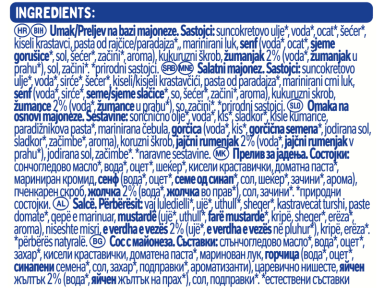 THOMY Burger umak na bazi majoneze, vrećica s čepom 220g _ingredients