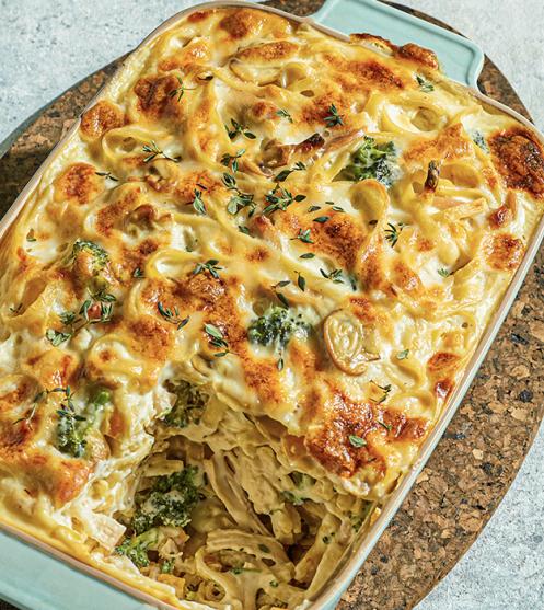 Fettuccine s gratiniranom piletinom i povrćem